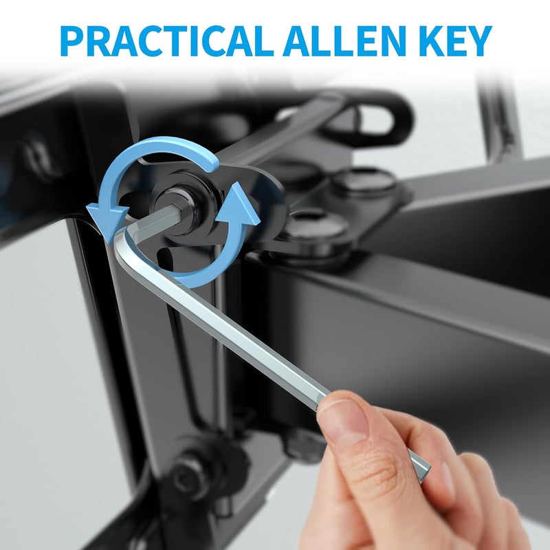 HOME VISION Lag Bolt Kit for TV Wall Mount, Including M7x55mm Lag Bolts, Wall Anchors, Washers, Allen Key, Bubble Level, for Wood Stud/Brick/Concrete Wall Installation - Image 4